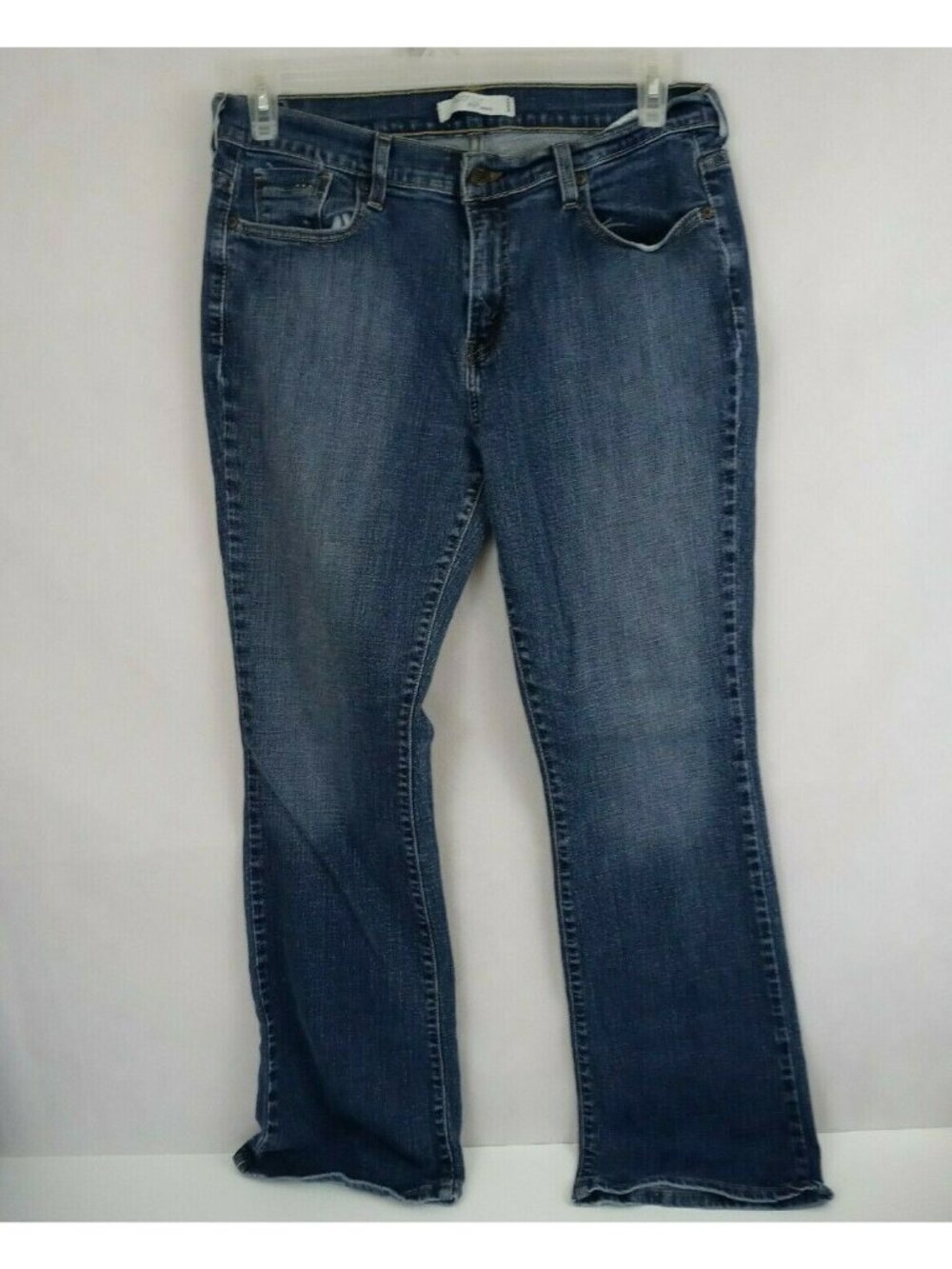 Levi's 515 Bootcut Dark Wash Embroidered Distressed Jeans Size 12M 32/29